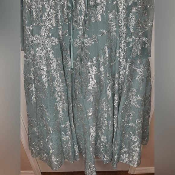 Mac Duggal Women's Embellished Bow Belt Illusion Long Sleeve A Line Dress 20337 - Picture 6 of 14